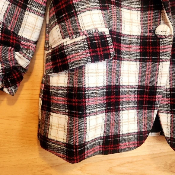 FATE BIG APPLE DREAMS PLAID FLANNEL LIKE WOOL BLEND BLAZER - NWT - MEDIUM - Picture 8 of 13